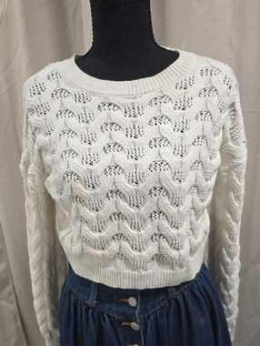Classic White Cable Knit Women’s Sweater